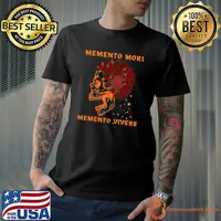 Memento mori mememto vivere skull with roses T-Shirt