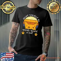 Most Likely To Bring Home A Cat Cute Cat Vintage Paw Cats T-Shirt