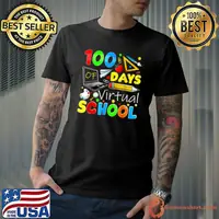 100 Days Of Virtual School Computer 100th Day Of School 2023 T-Shirt