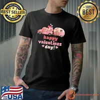 Pink Truck With Hearts Happy Valentine's Day T-Shirt