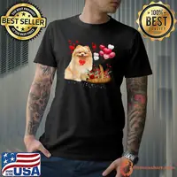 Pomeranian Dog Balloons Heart Valentines Day Valentine T-Shirt