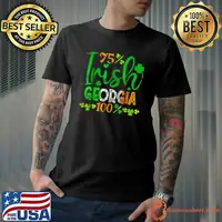Full Of Shenanigans St Patrick's Day Orca Fish Clovers 75 Irish georgia 100 T-Shirt