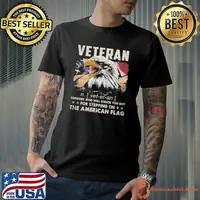 Veteran someone who will knock you out the american flag eagle shirt