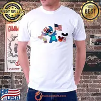 Boy’s Lilo & Stitch Tropical American Flag 4Th Of July American Usa Svg Shirt