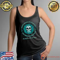 Death Smiles At Everyone This Warrior Smiles Back Sunflower Sugar Skull Anxiety Disorder Warrior T-Shirt