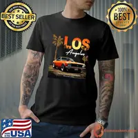 Los Angeles the city of dreams where reality becomes a film car palm tree T-Shirt