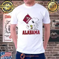 Snoopy and Woodstock Alabama Crimson Tide flag shirt