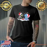 Stitch And Toothless Santa Christmas With Xmas Lights shirt