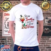 Dear santa i just want wine christmas drinking team T-Shirt