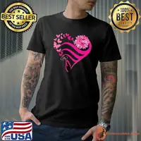 Faith heart butterflies sunflower Breast Cancer Awareness Shirt