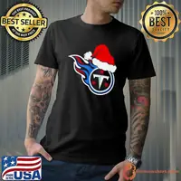 Tennessee Titans logo Santa Hat Christmas 2023 Shirt