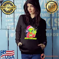 Grinch Hat Santa Pine Tree Jeep Merry Christmas Shirt