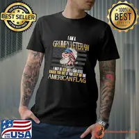 I Am A Grumpy Veteran May Be But Can Still Knock Native American Flag T-Shirt