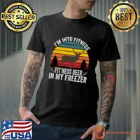 I'm Into Fitness Fit'ness Deer In My Freezer Vintage Sunset T-Shirt