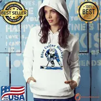 Wolf blue collar hockey shirt