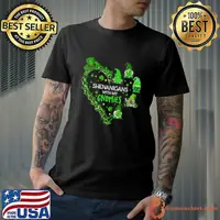 Gnomes St Patrick's Day Shenanigans With My Gnomies Shamrock Leopard T-Shirt