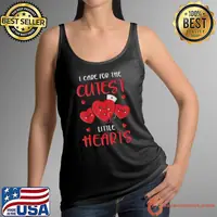 I Care For The Cutest Little Hearts Nurse Valentin Day RN ICU ER V-Day February T-Shirt
