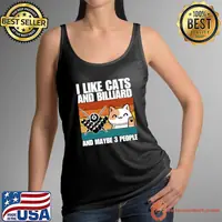 I Like Cats And BILLIARD And Maybe 3 People Vintage T-Shirt