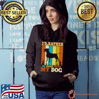 I'd Rather Be Home With My Dog Retro Forest T-Shirt