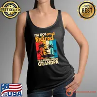 I'm Not Retired I'm Professional Grandpa Palms Tree Retro T-Shirt
