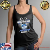 God first family second then arizona basketball cross shirt