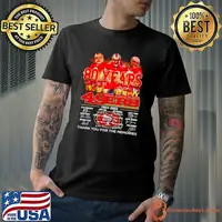 80 years 1944 2024 San Francisco 49ers thank you for the memories signatures shirt