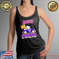Snoopy and WoodStock Los Angeles Lakers basketball forever fan not just when win shirt