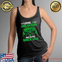 Level 6 Unlocked Awesome Since 2018 6Th Birthday Gaming T-Shirt