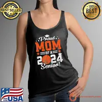 Proud Mom Of A 2024 Senior Graduate 2024 Basketball T-Shirt