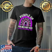 Purple Up For Military Kids Menth Of The Military Child Rainbow T-Shirt