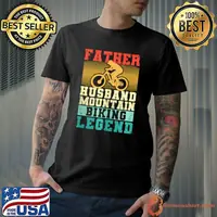 Father's Day Bikers Father Husband Mountain Biking Legend Retro T-Shirt