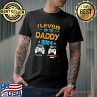 I Leveled Up To Daddy 2024 Control Game Soon To Be Dad 2024 T-Shirt