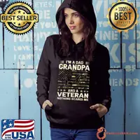 I'm A Dad Grandpa And Veteran Nothing Scares Me Usa Flag T-Shirt Hoodie