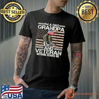 I'm A Dad Grandpa and Veteran Camouflage Us Flag Fathers Day shirt