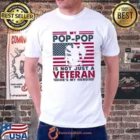 Veteran Pop Pop Grandpa Usa Flag 4Th Of July T-Shirt