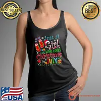 Just A Girl Who Love Christmas In July Summer Beach Lights T-Shirt