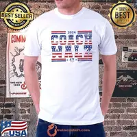 Coach Walz 47 Support Tim Walz in 2024 Usa Flag T-Shirt