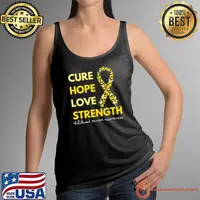 Cure Hope Love Strength Ribbon Childhood Cancer Awareness 2024 T-Shirt