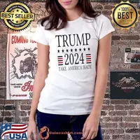 Trump 2024 take america back black stars election T-Shirt