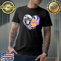 Las vegas Raiders and Los Angeles Lakers heart shirt