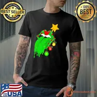 Rock And Roll Rolling Stone Lips Grinch Merry Xmas shirt