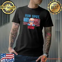 Run Spot Run Donald Trump Debate Quote 2024 Kamala Usa Flag T-Shirt