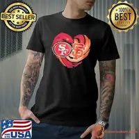 San Francisco 49ers and san francisco giants heart shirt