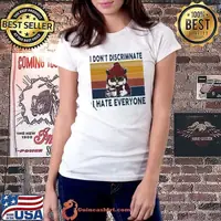I Dont Discriminate I Hate Everyone Cat shirt