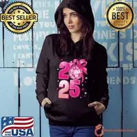 Happy New Year 2025 Disco Ball Pink Coquette Bow Family Shirt