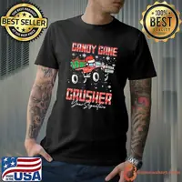Kids Christmas Candy Cane Crusher Xmas Monster Truck Toddler Boys Shirt