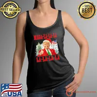 Maga La La La Donald Trump Potus 47 Ugly Christmas Sweater Tank Top