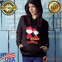 Charlie Brown and Snoopy YNWA Liverpool sitting shirt