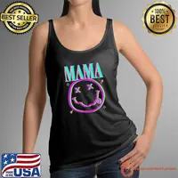 Mama Smiley Face Neon Shirt