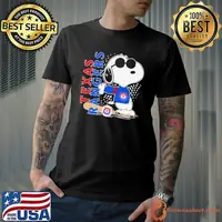 Snoopy pose Texas Rangers baseball shirt